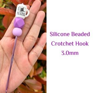 Silicone Beaded 💜🧶 Crochet Hook 3.0mm